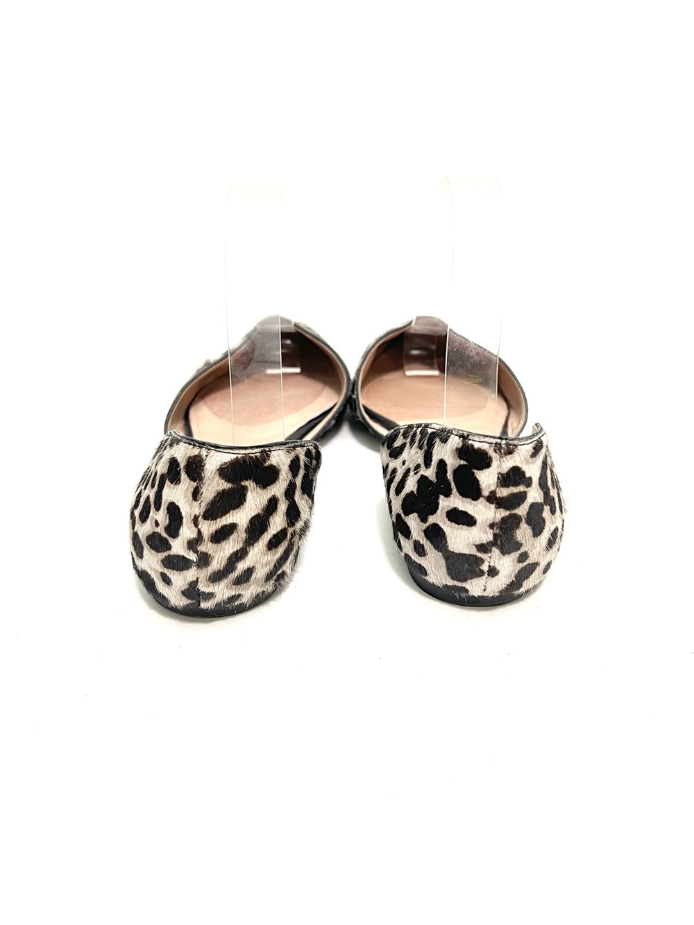 Vintage Y2K cheetah print pony hair pointed toe d'Orsay loafer flats - Picture 7 of 8